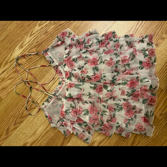 Hollister MED Floral Strappy Ruffle Tank - Picture 4 of 4